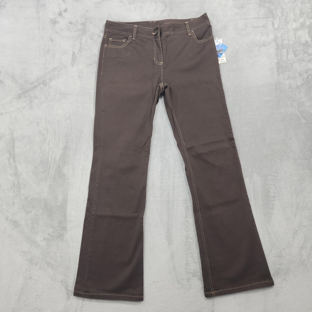 Style&co. Pants Womens 6P PETITE Brown Khakis Bootcut Stretch Casual Office